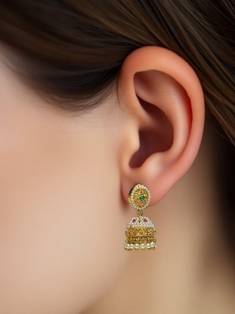Multicolour Lakshmi Jhumki Earrings