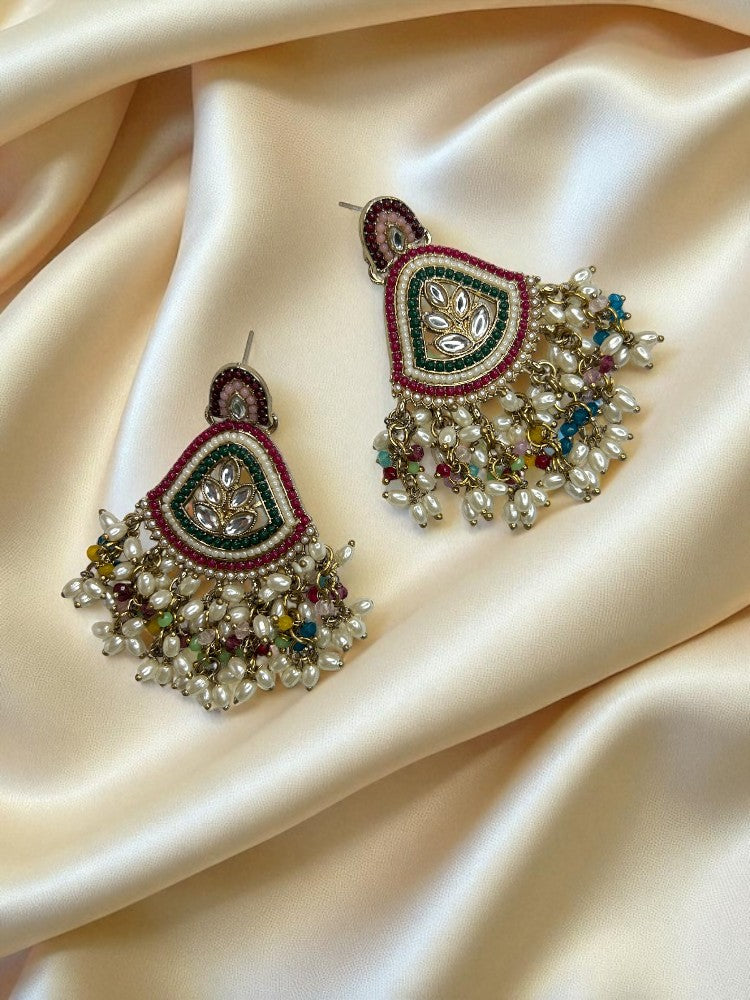 Multicolour Nishika Chandbali Earrings