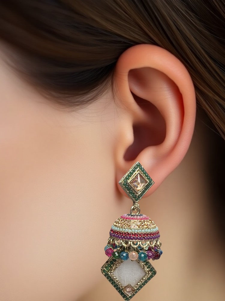 Multicolour Ambika Jhumkis