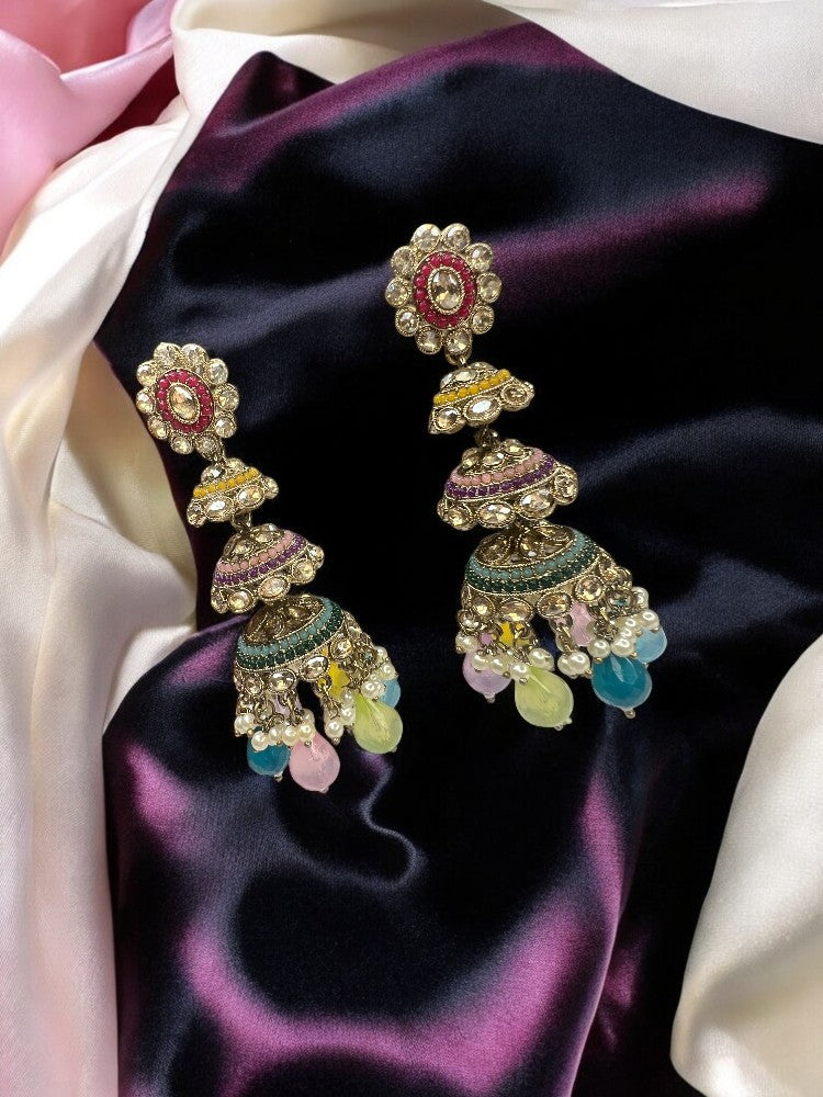 Multicolour Hiya Jhumki Earrings
