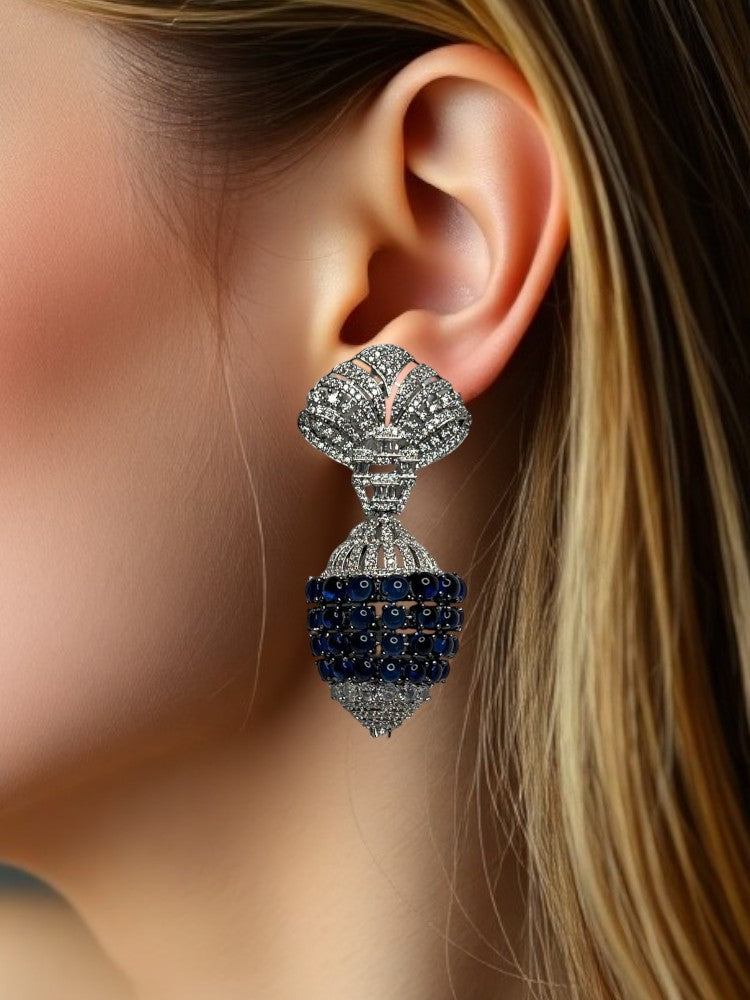 Navy Blue Karishma Danglers