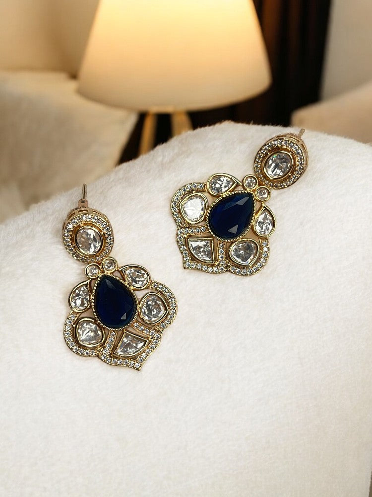 Navy Blue Kshiti Dangler Earrings