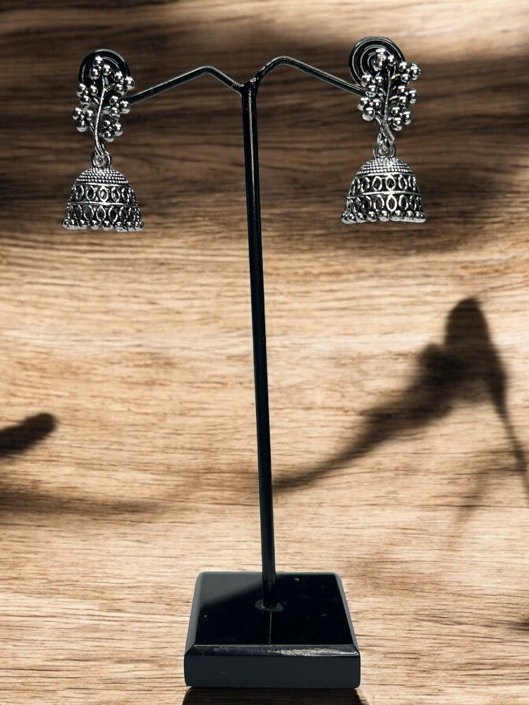 Oxidised Tree small Jhumki Earrings