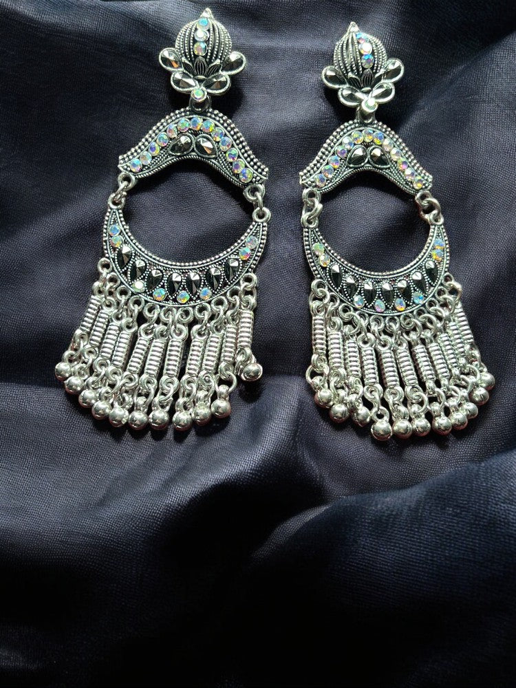 Oxidised Anjali Dangler Earrings