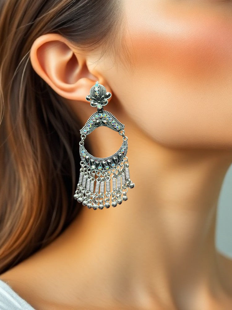 Oxidised Anjali Dangler Earrings