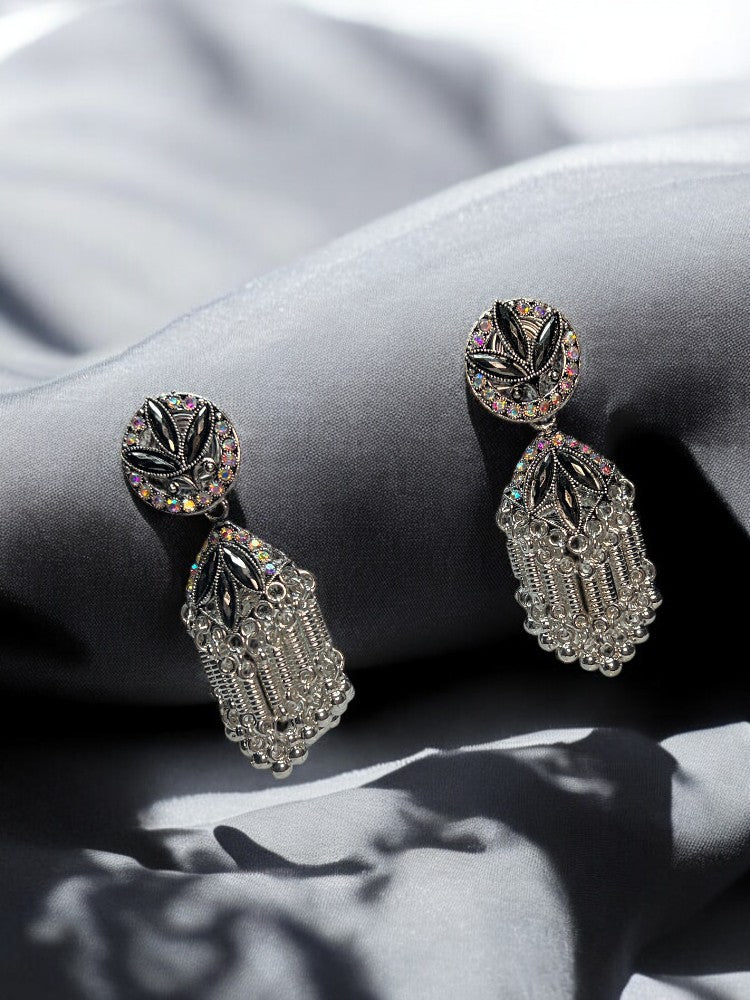 Oxidised Nitya Dangler Earrings