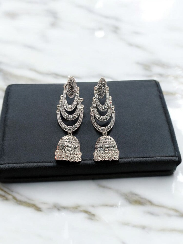 Oxidised Nimrit Dangler Earrings