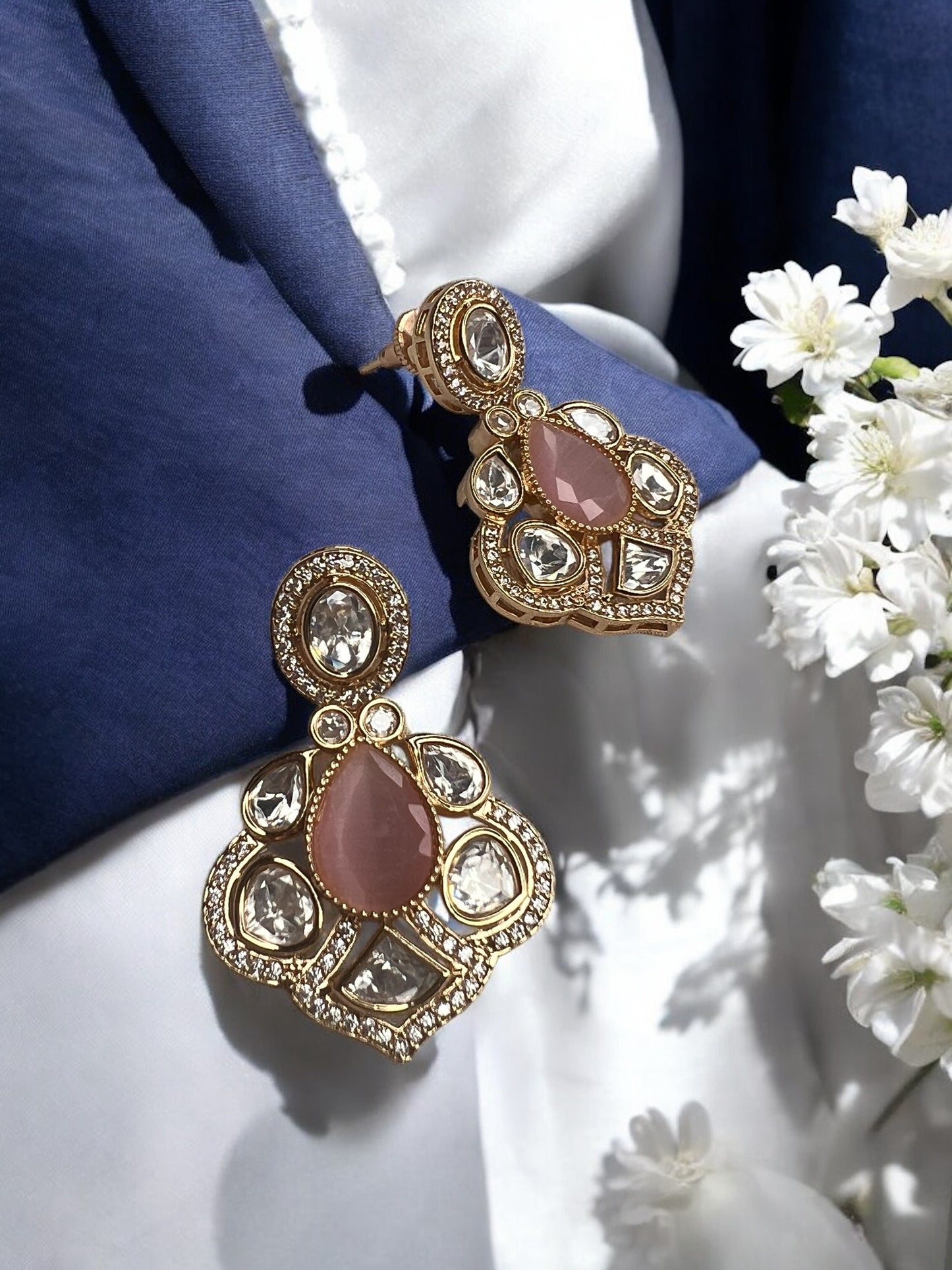 Pink Kshiti Dangler Earrings
