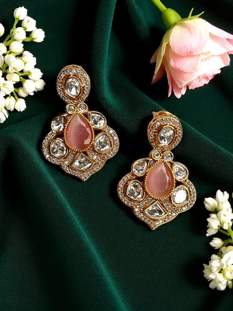 Pink Kshiti Dangler Earrings