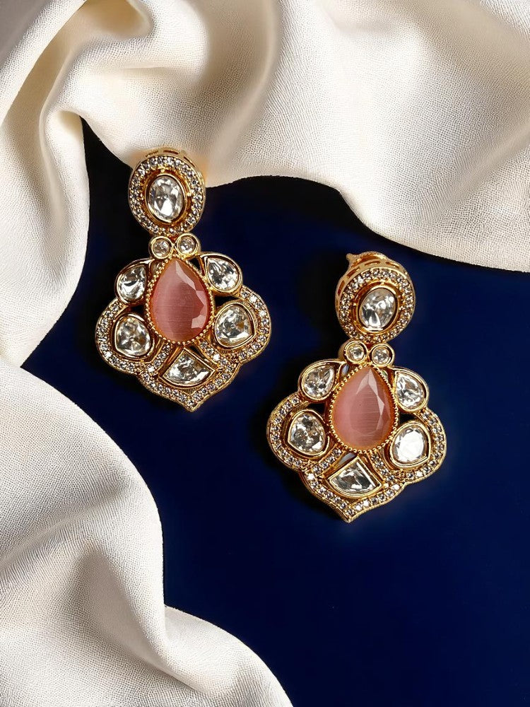 Pink Kshiti Dangler Earrings