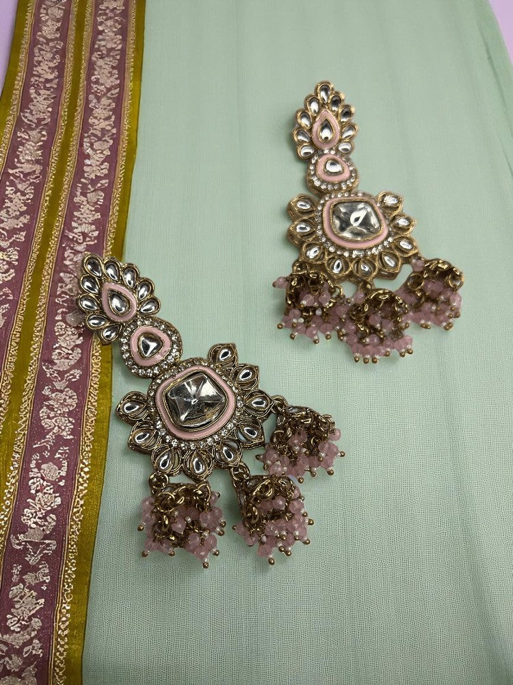Pink Mohini Dangler Earrings