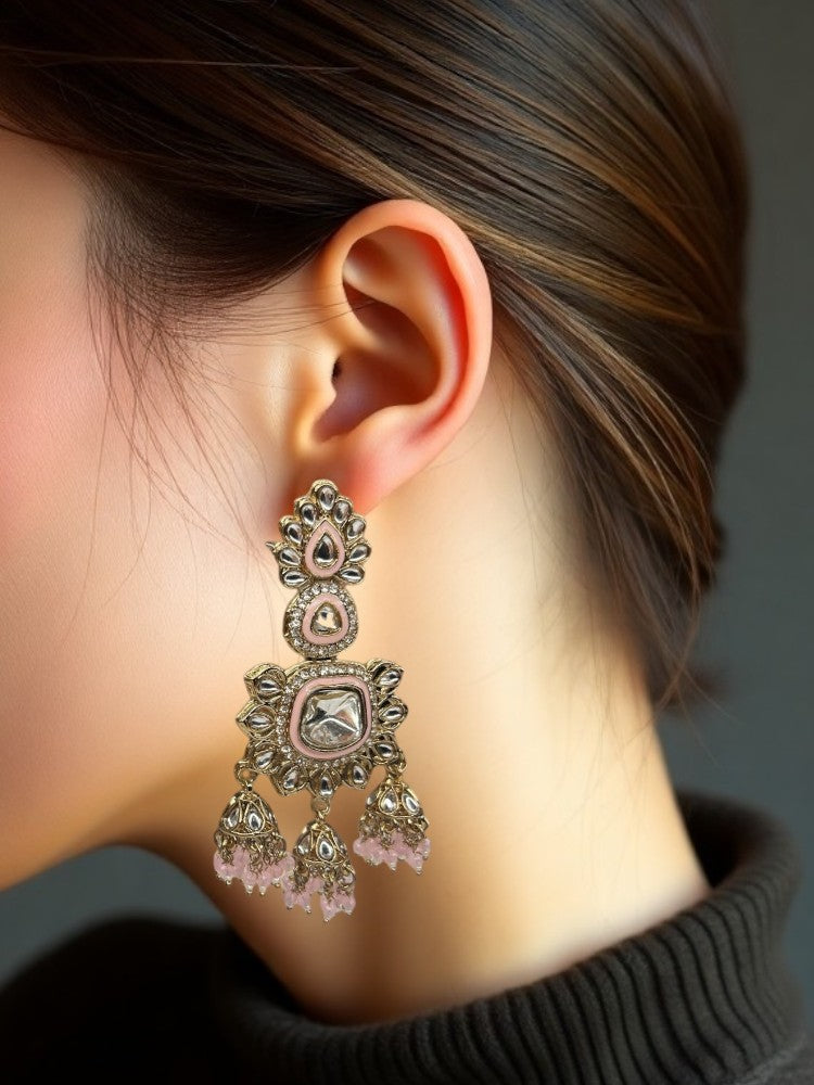Pink Mohini Dangler Earrings
