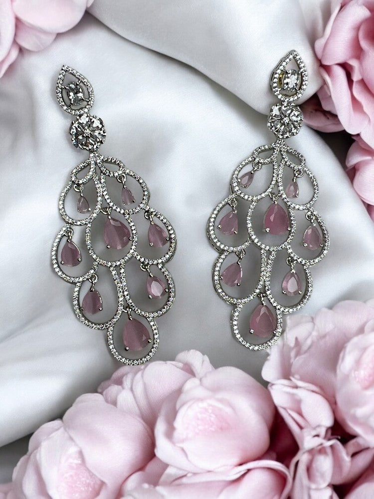 Pink Peacock Danglers