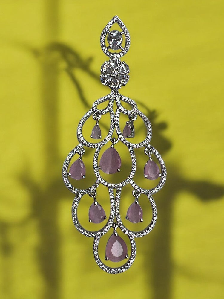 Pink Peacock Danglers