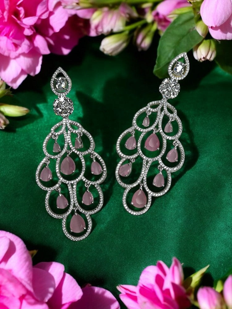 Pink Peacock Danglers