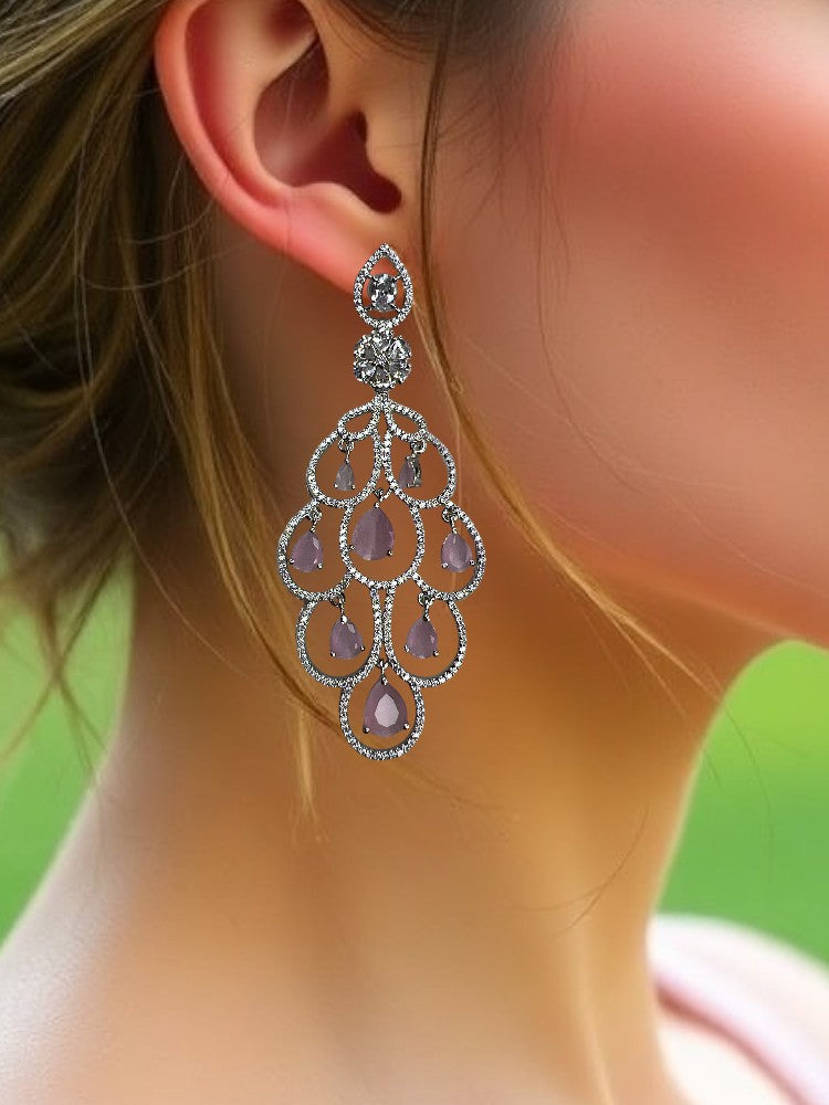 Pink Peacock Danglers