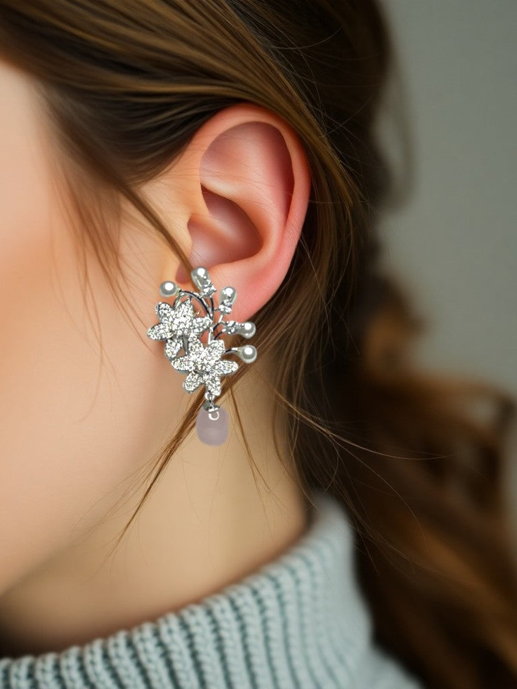 Pink Silver AD Studs