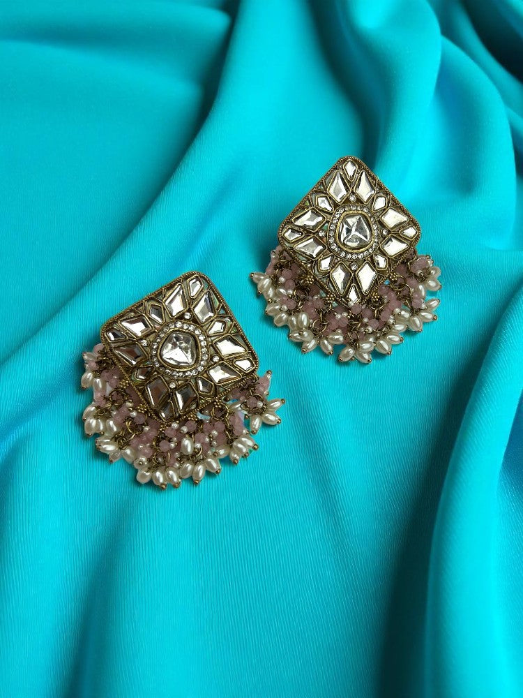 Pink Zaina Dangler Earrings