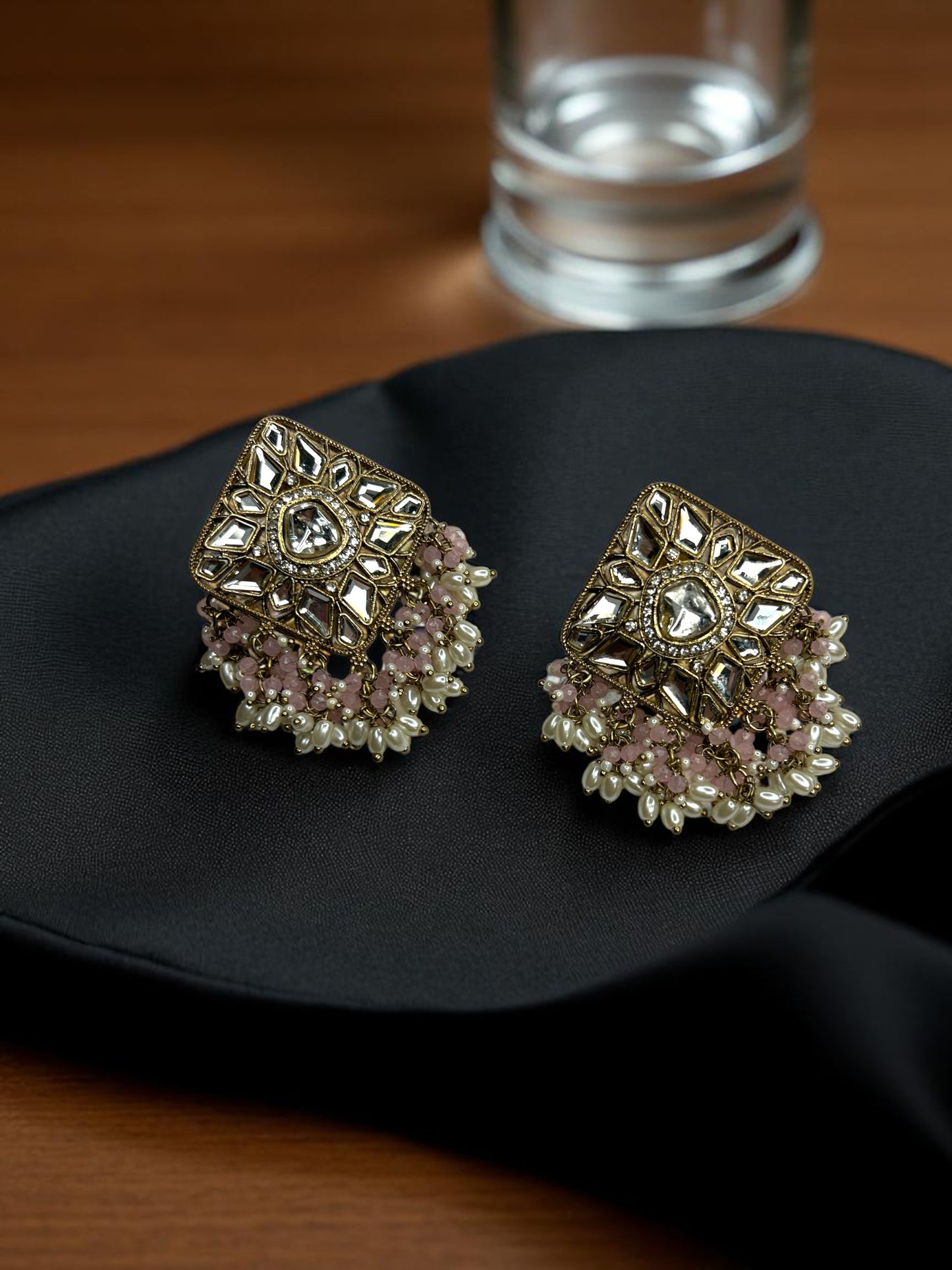 Pink Zaina Dangler Earrings