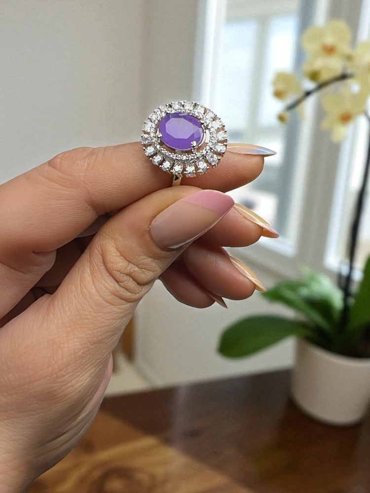Purple AD Kashvi adjustable Ring