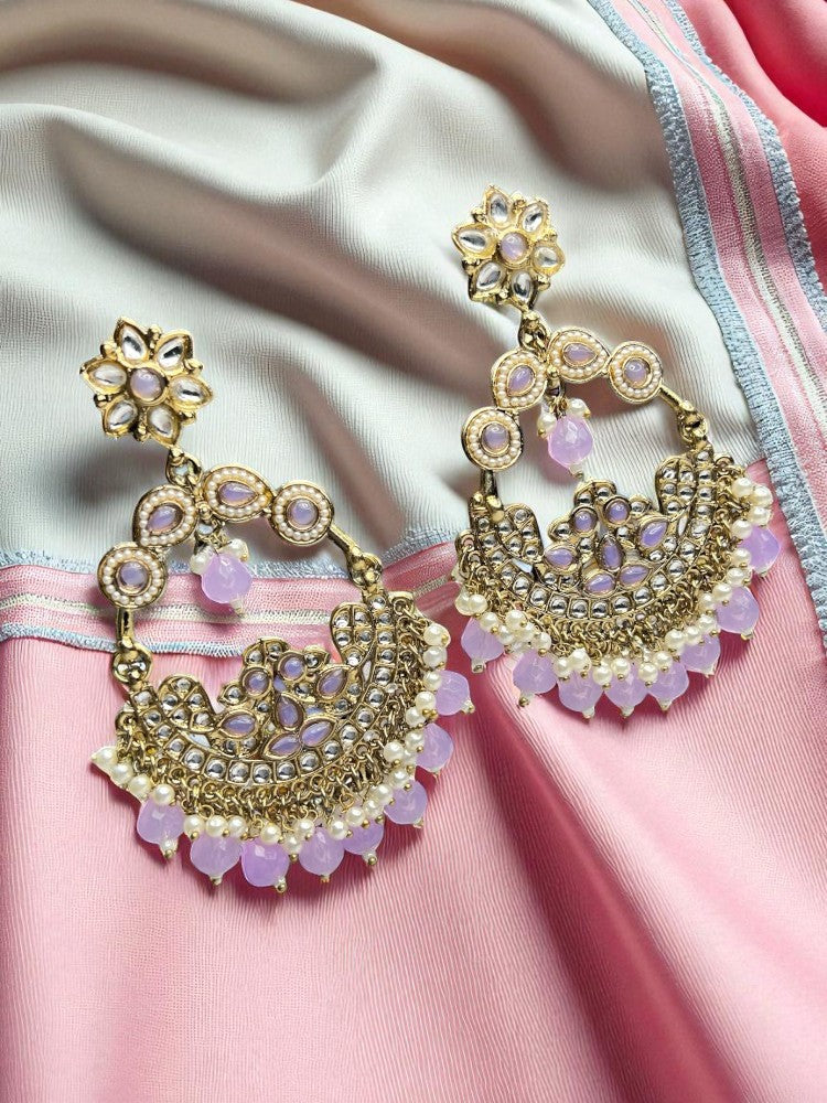 Purple Anika Chandbali Earrings