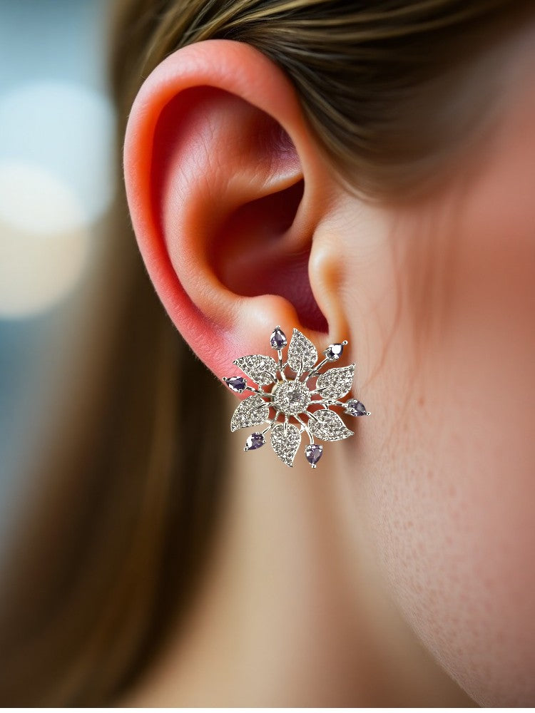 Purple Avika Stud Earrings