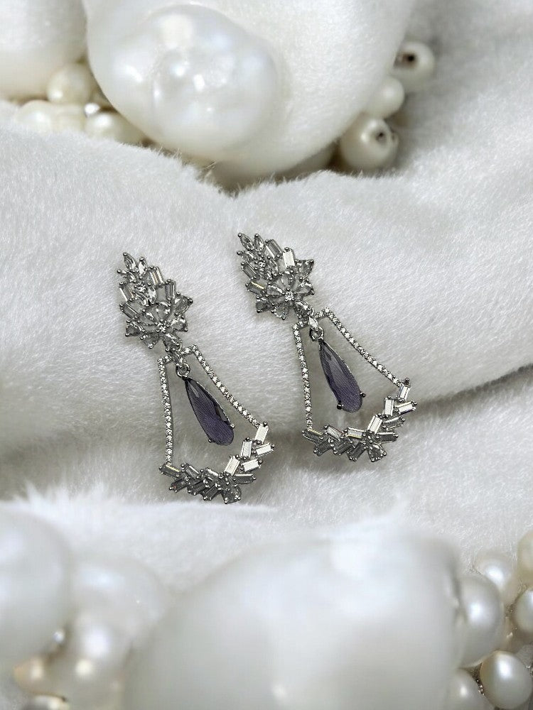 Purple Mansi Dangler Earrings