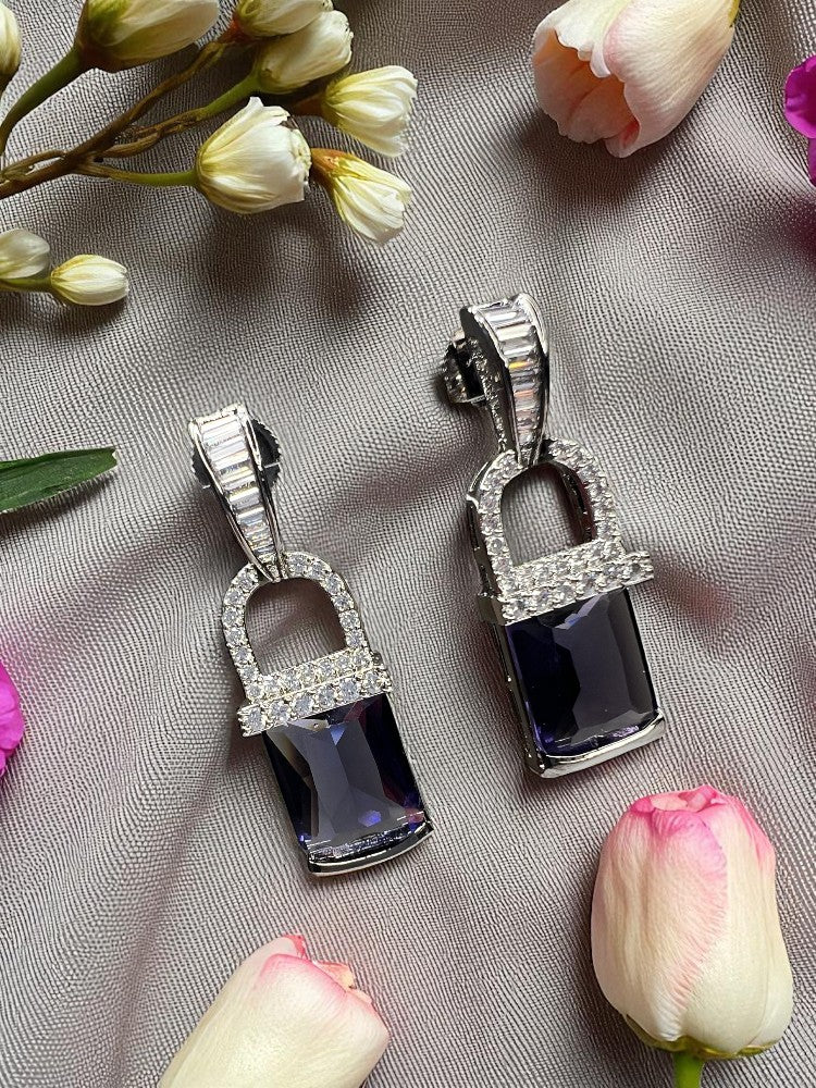 Purple Tanisha Drop Earrings