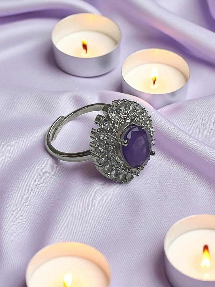 Purple AD Kashvi adjustable Ring