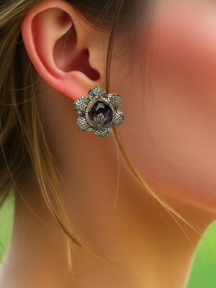 Purple Zalak Stud Earrings