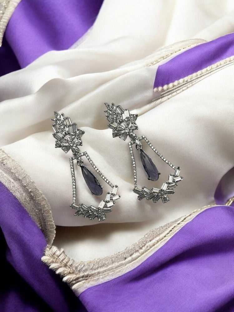 Purple Mansi Dangler Earrings