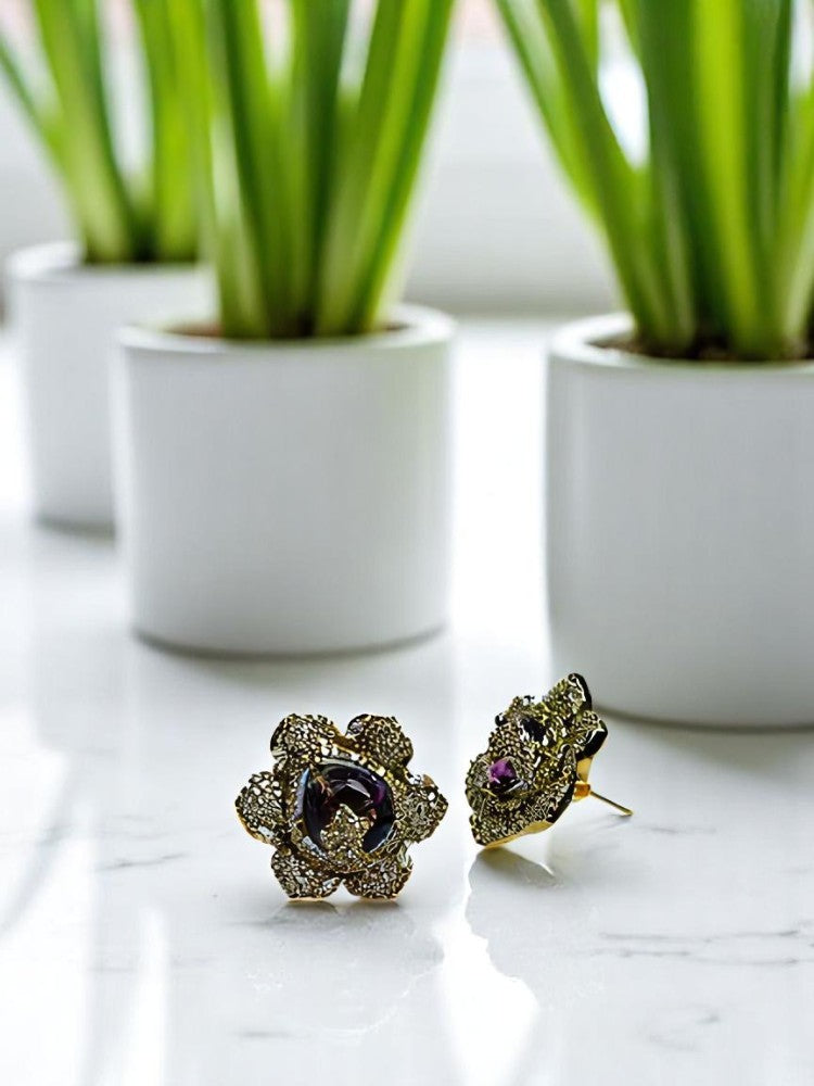 Purple Zalak Stud Earrings