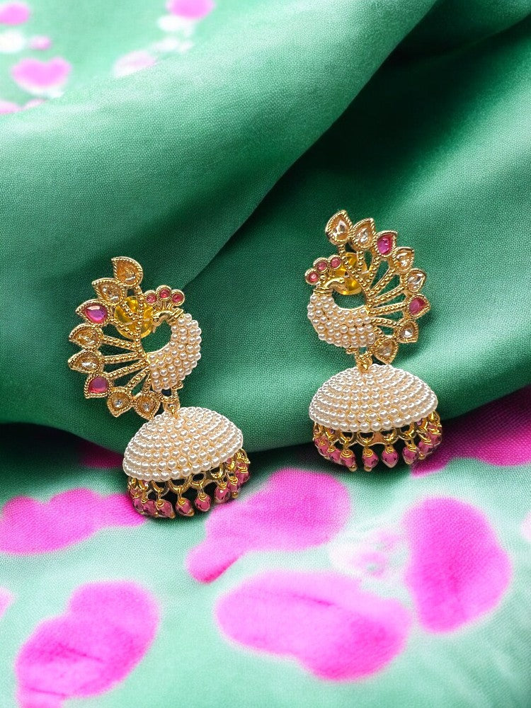 Ruby Meera Jhumki Earrings
