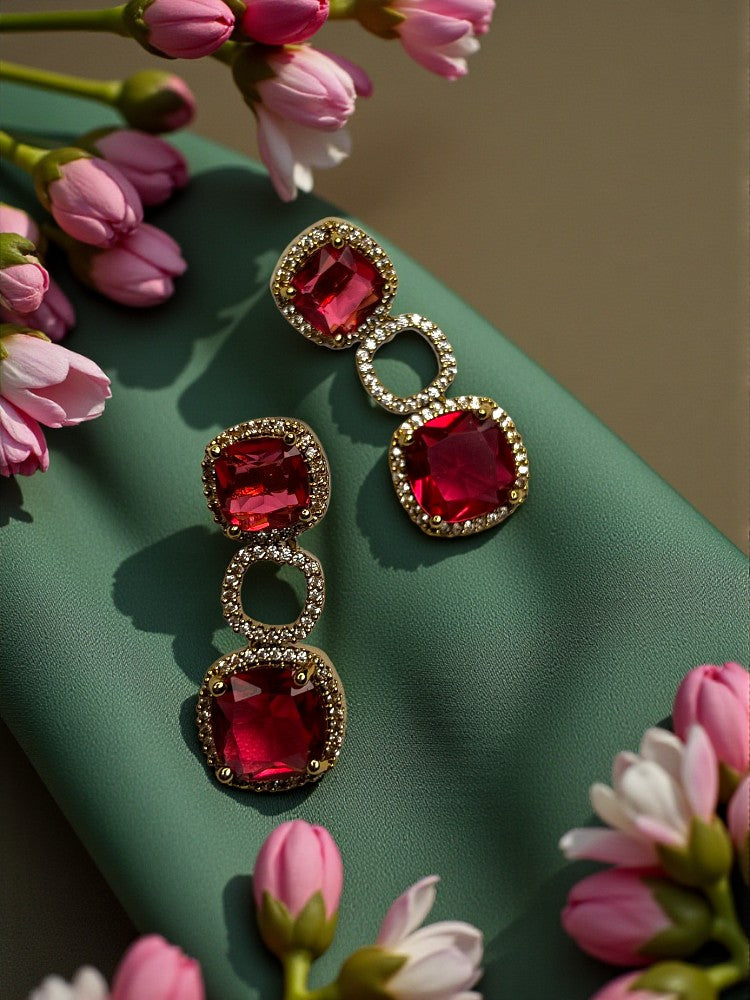 Ruby Gold Vanya American Diamond Necklace Set