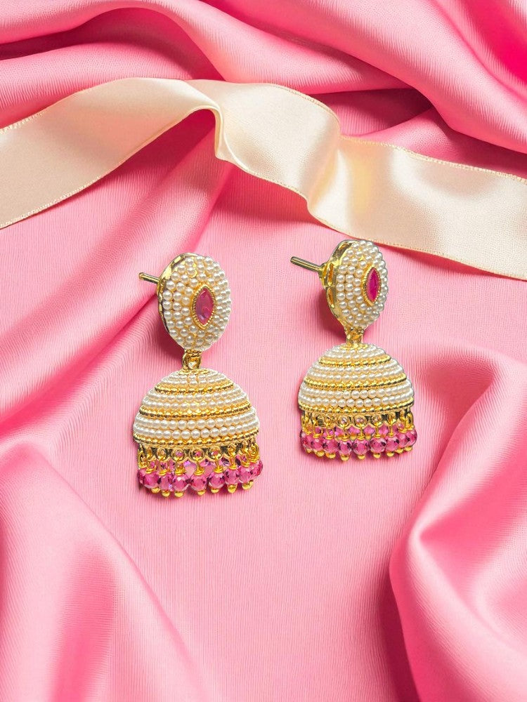 Ruby Ivory Rihana Jhumki Earrings