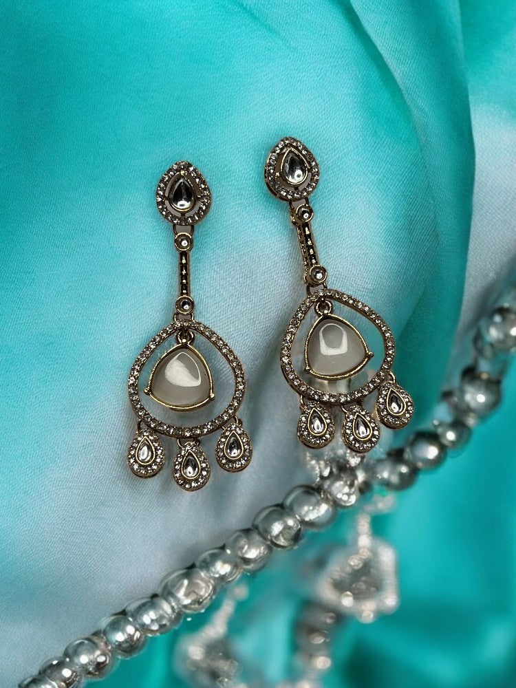 Silver ivory Mahi Dangler Earrings
