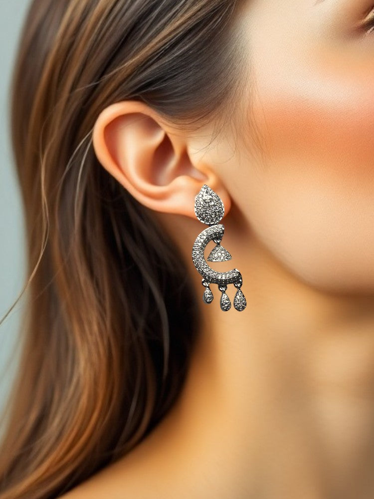 Silver Half Moon Dangler
