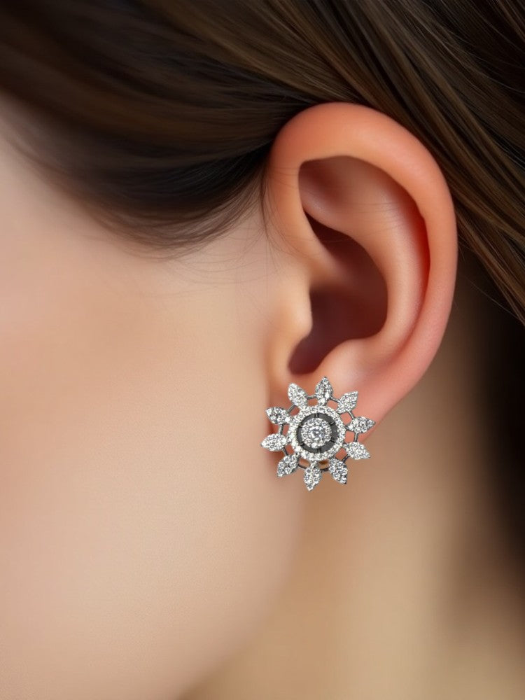 Silver Nirvana Stud Earrings
