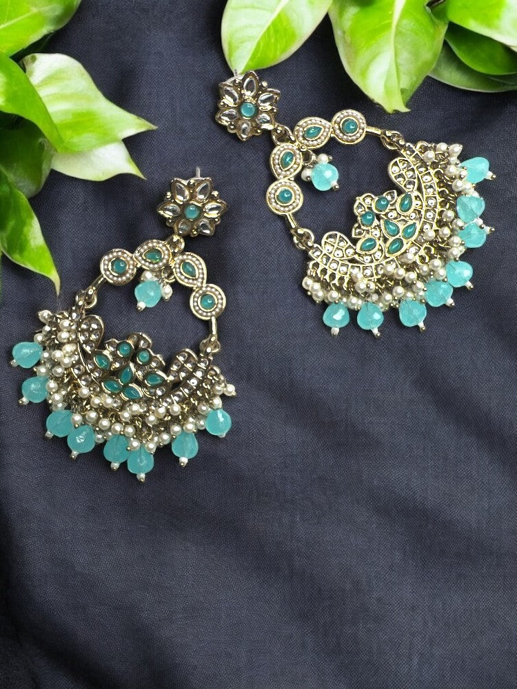 Turquoise Anika Chandbali Earrings