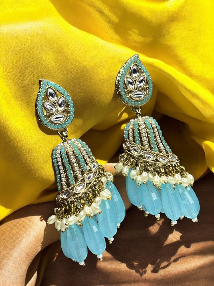 Turquoise Eshani Jhumki Earrings