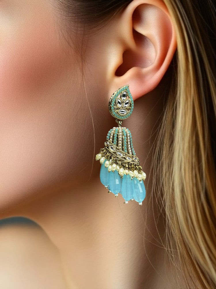 Turquoise Eshani Jhumki Earrings