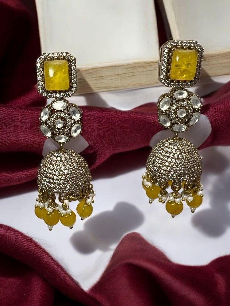 Yellow Isha Jhumka Earrings