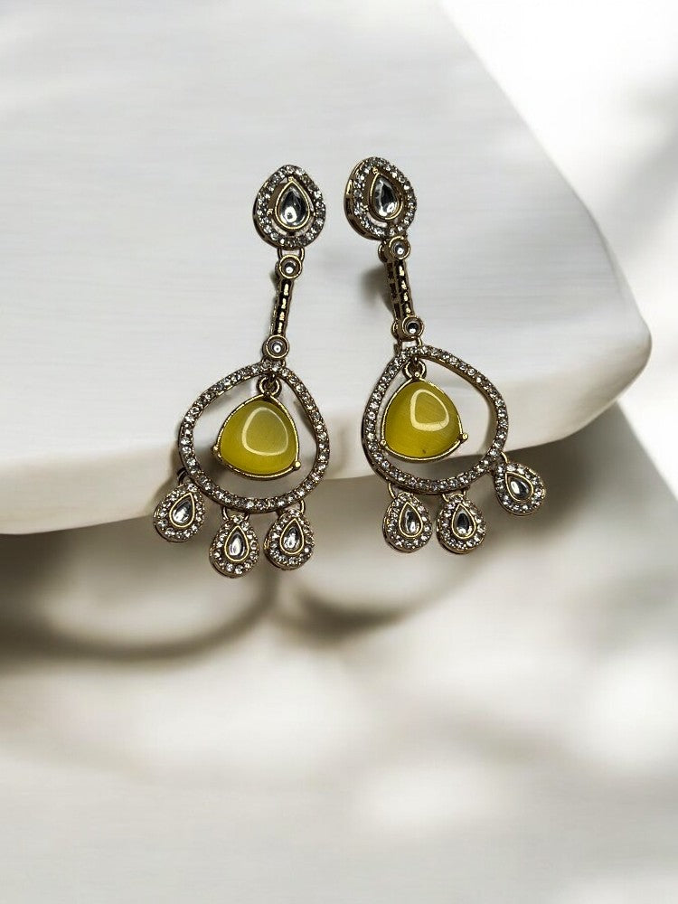 Yellow Mahi Dangler Earrrings