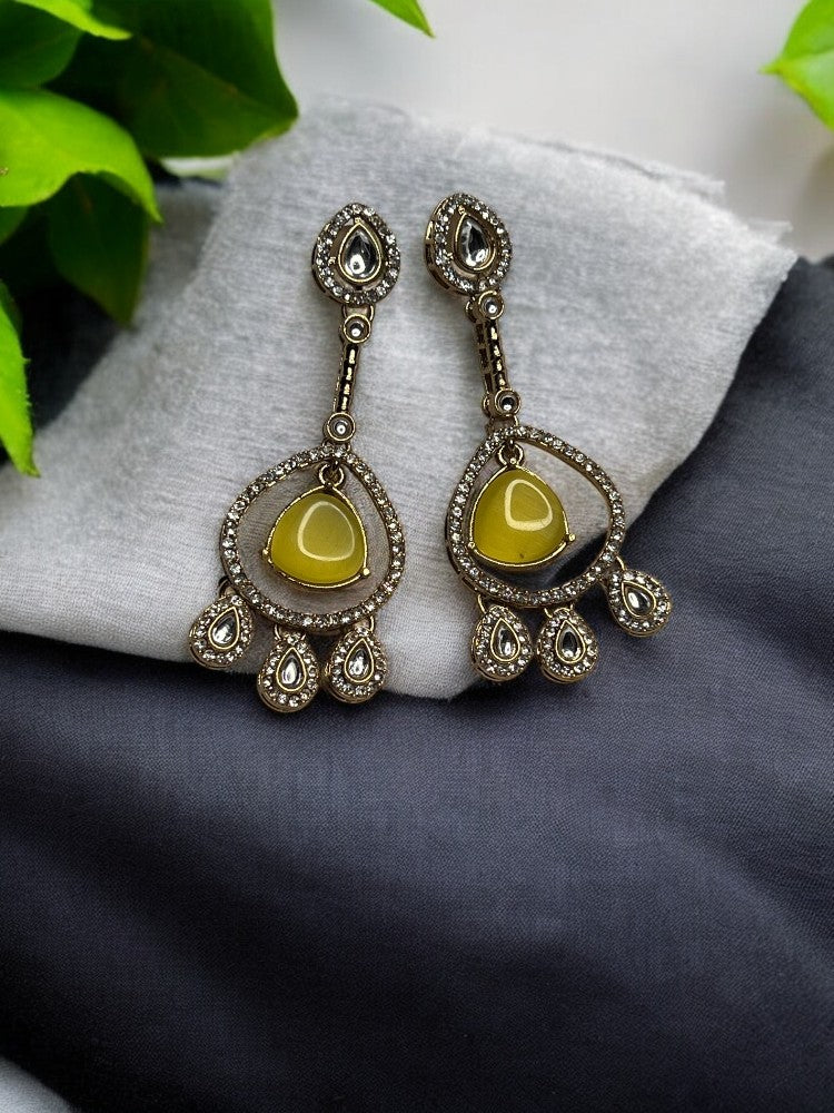 Yellow Mahi Dangler Earrrings
