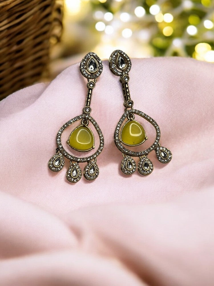 Yellow Mahi Dangler Earrrings