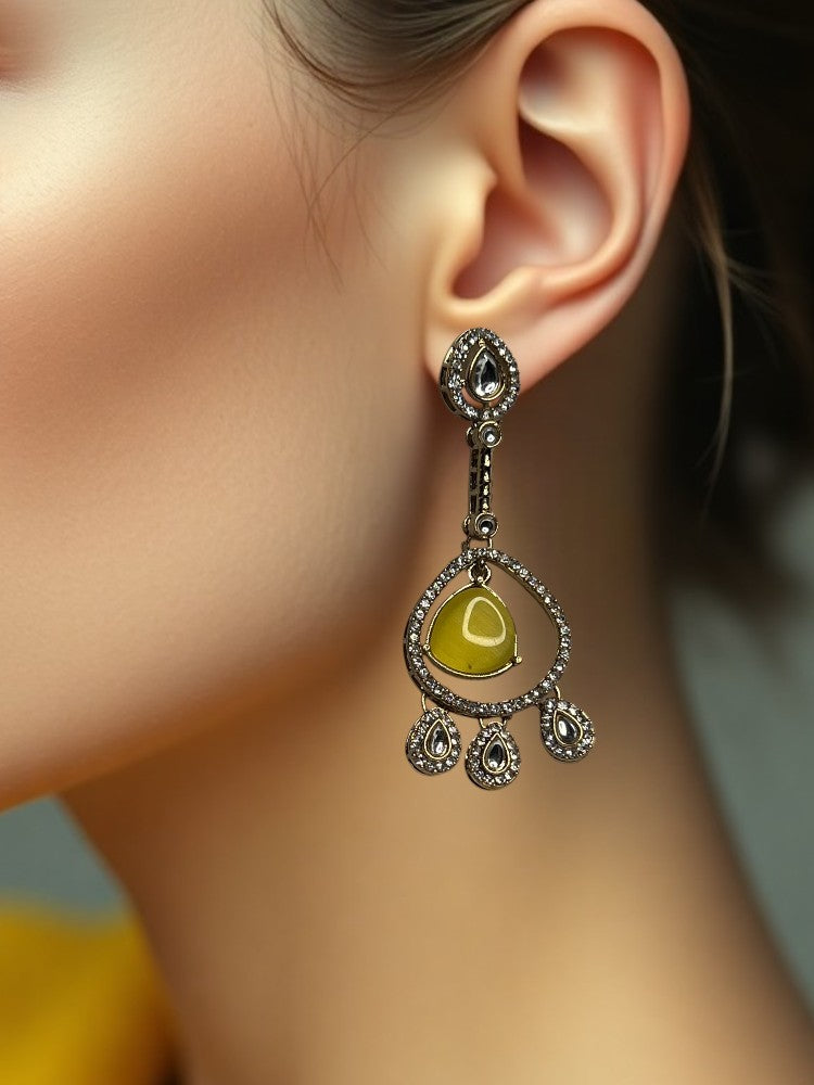 Yellow Mahi Dangler Earrrings