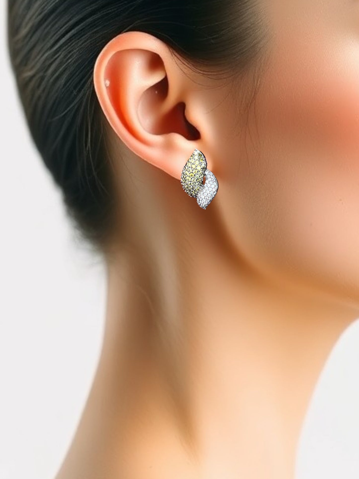 Yellow Mini Nano AD Stud Earrings