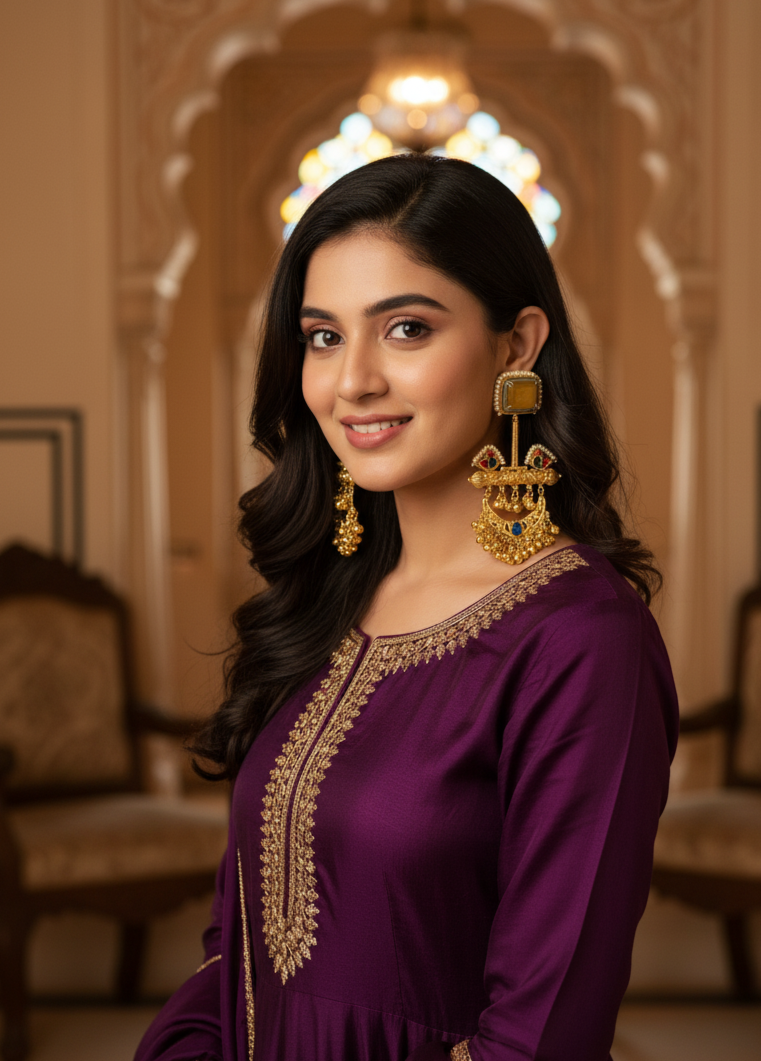 Yellow Brass Earrings