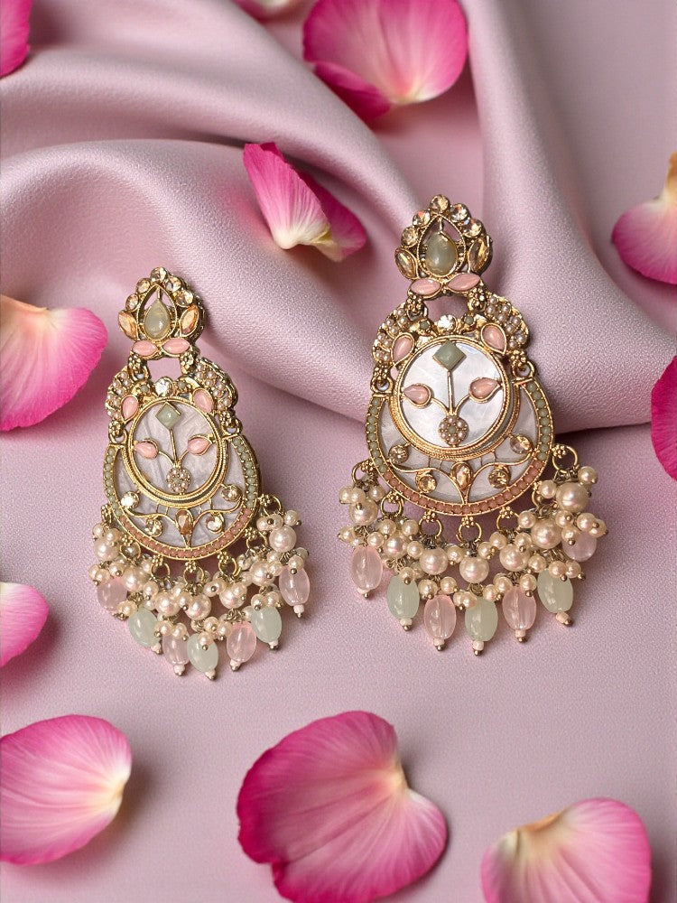 Multicolour MOP Chandbali Earrings