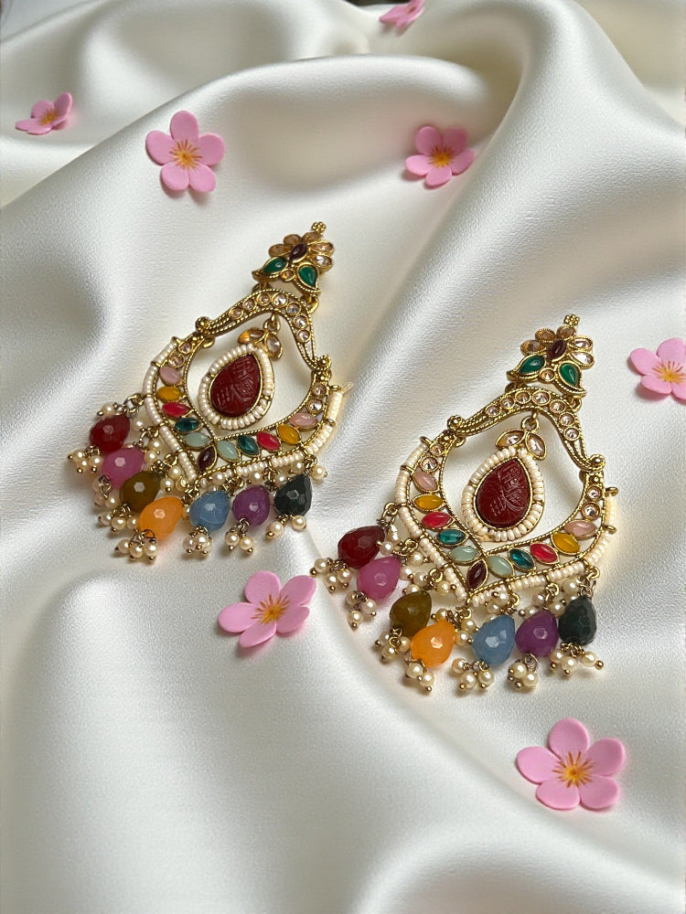 Multicolour Karuna Chandbali Earrings